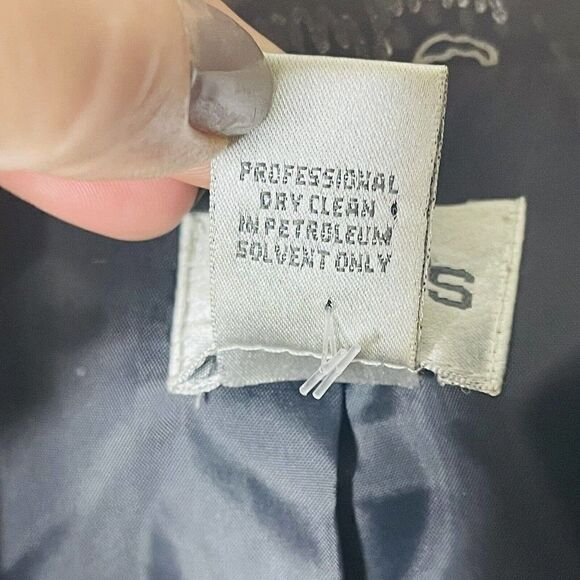 Chico’s women’s size 1 or M silk blend abstract print jacket black brown - Picture 4 of 5